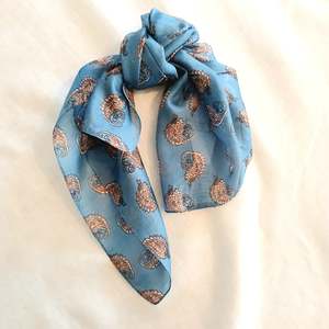 Scarves: Silk Neck Tie Scarf - Paisley