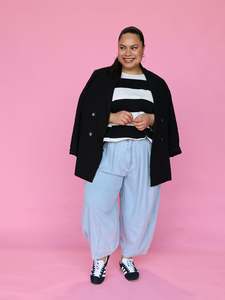 Tops: Just A Girl Tee - Black Stripe