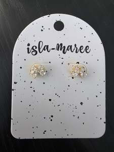 Earrings: Bow Stud Earring - Gold