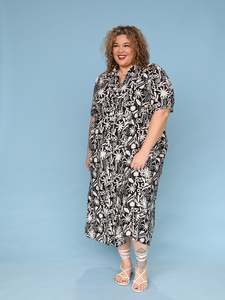 Valerie Dress - Beach Vacay Black