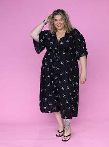 Juney Dress - Black Bow