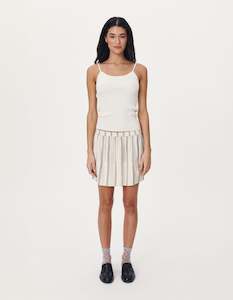 Skirts: Rowie The Label Bede Mini Skirt Natural/Black Stripe