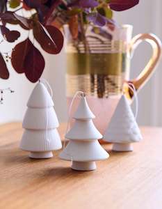 Lifestyle All: Robert Gordon Hanging Christmas Tree Ornaments Set Of 3 White