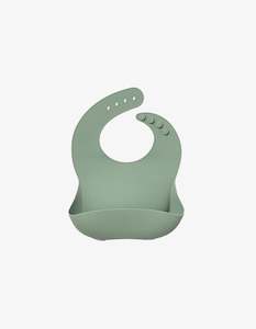 Toys: Over The Dandelions Silicone Bib Soft Moss