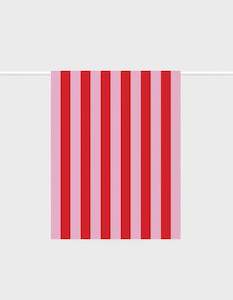 Lettuce Tea Towel Bold Red/Pink Stripe