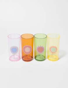 Under 50: Sunnylife Poolside Tall Tumbler Rio Sun Multi Set Of 4