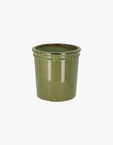 Under 50: Flower Pot Glazed Green 15cm