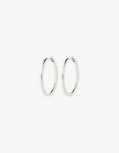 Under 75: Pilgrim Charm Big Hoop Earrings - Silver Plated