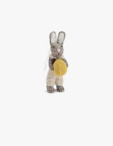 Ornaments: En Gry & Sif Bunny - Grey with Light Grey Pants & Yellow Egg