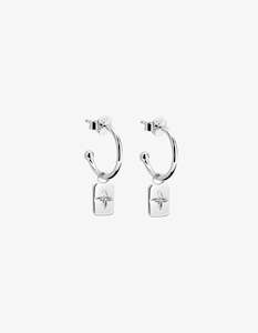 Murkani Rectangle Desert Flower Earrings  Sterling Silver