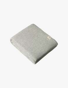 Nature Baby: Nature Baby  Merino Knit Blanket Light Grey Cot