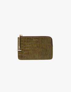 Accessories All: Saben Poppy Pouch Olive Croc