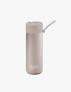 Lifestyle All: Frank Green 20oz Stainless Steel Ceramic Reusable Bottle Moon Dust with Straw Lid