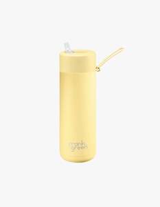 Frank Green 20oz Stainless Steel Ceramic Reusable Bottle Buttermilk with Straw Lid