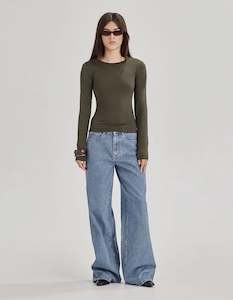 Fashion All: Commoners Supersoft Long Sleeve Olive Grey Tee