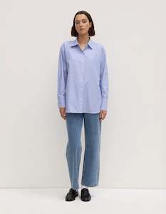 Assembly Label Alec Poplin Stripe Long Sleeve Shirt Blue/White Stripe