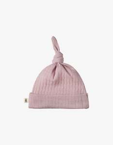 Nature Baby Merino Essentials Knotted Beanie Pointelle Lilac Newborn