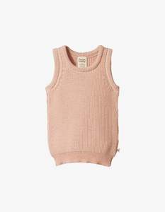 Nature Baby Merino Knit Vest Rose Dust Chunky Knit