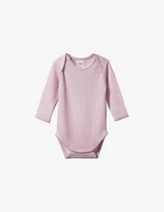 Baby: Nature Baby  Merino Essentials L/S Bodysuit Pointelle Lilac