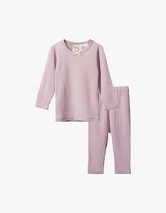 Nature Baby Merino Essentials2PC Pyjamas Pointelle Lilac