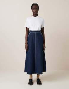 Skirts: Kowtow Piper Skirt Indigo Denim