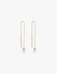 By Charlotte Whispers Of Tranquillity Pearl Thread Earrings - Gold Vermeil