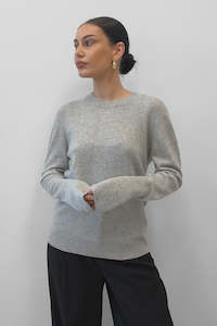 BLAK Elation Cashmere Sweater - Light Grey Marle