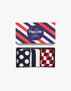 Socks Tights: Happy Socks: Gift Set Classic Navy 3 pack