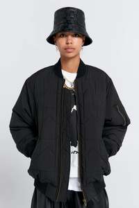 Karen Walker Quilted Bomber Jacket Black