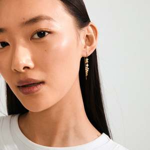 Pilgrim Milo White Earrings - Gold Plated