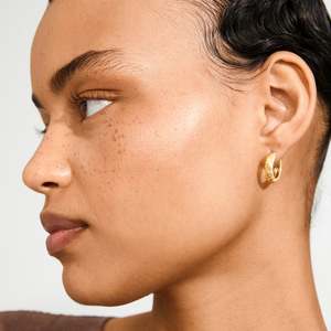 Jewellery: Pilgrim Elfrida Recycled Hoop Earrings - Gold Plated