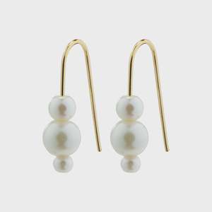 Gold: Pilgrim Elberta Earrings White Gold Plated