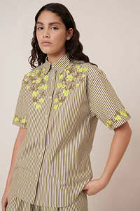 Kowtow 1: Kowtow Wildflower Shirt Treetop Stripe