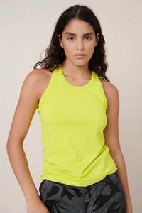 Kowtow Racer Back Singlet Fluro Yellow