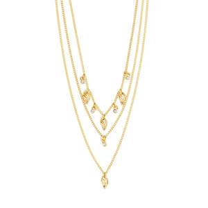 Accessories: Pilgrim Jules Recycled Necklace - Gold - Crystal