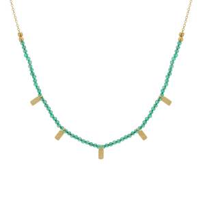 Necklaces: Murkani Wandering Soul Green Onyx Choker - Gold
