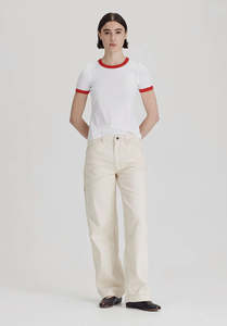 Commoners Ringers Tee White/Red