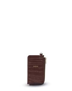 Accessories: Saben Winona Card Holder Espresso Croc