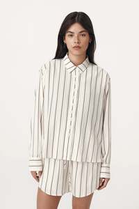 Rowie The Label Nola Long Sleeve Shirt Cactus Stripe