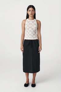 Bottoms: Rowie The Label Emmy Organic Midi Skirt Noir