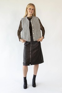 Outerwear: Lollys Laundry Cairo Quilted Vest Stripe Black