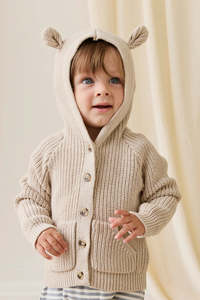 Jamie Kay Bear Cardigan - Oat