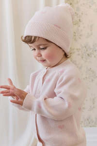 Jamie Kay Kate Cardigan - Kate Heart Jacquard Cotton Candy