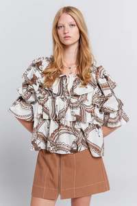 Karen Walker Whisper Top Cream Multi