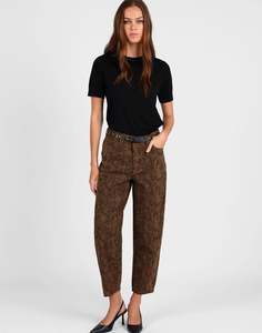 Storm Barrel Leg Jean Tan Snake