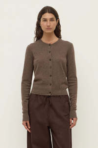 Assembly Label Benny Knit Cardigan Cocoa Marle