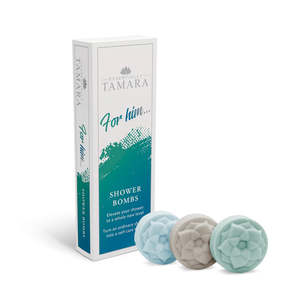 Lifestyle: Essentially Tamara For Him Collection Box Of 3 Shower Bombs