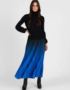 Bottoms: Storm Ombre Pleated Skirt Blue/Black