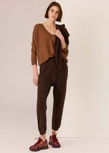 Knitwear Jumpers: POL Vaun V-Neck Knit Toffee