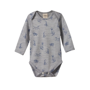 Nature Baby Merino Long Sleeve Bodysuit Best Friend Print